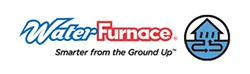 WaterFurnace logo with tagline "Smarter from the Ground Up" and a circular icon of a house over pipes.